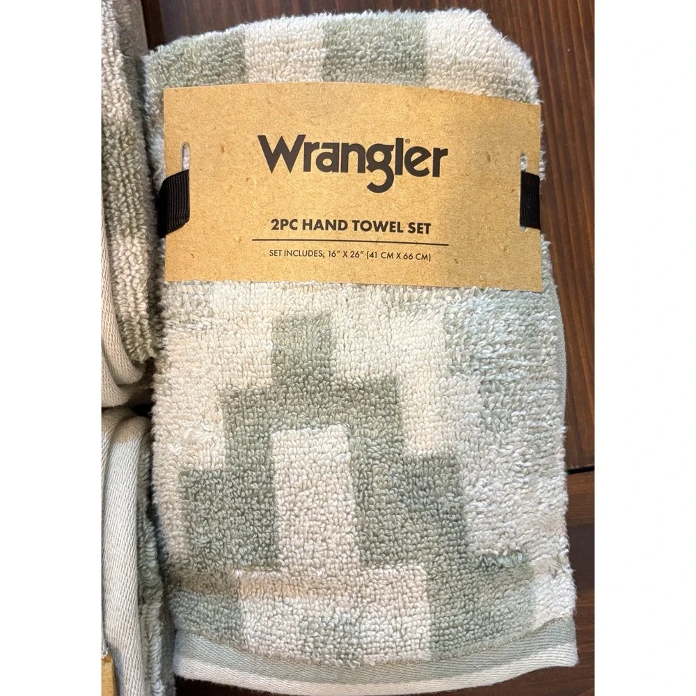 Wrangler 2 Bath Towels And 2 Hand Towel Set, Seafoam Green Aztec Country Western